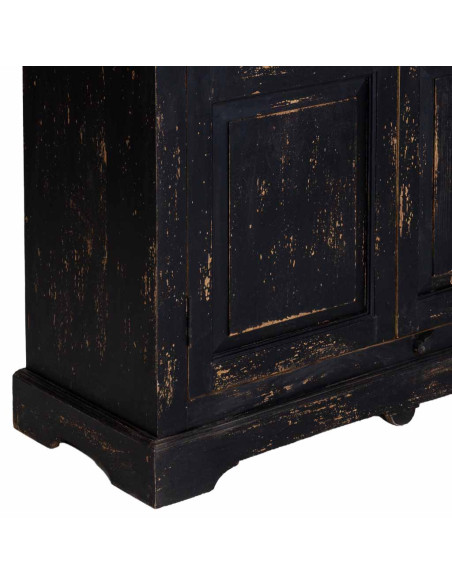 Vitrine 2 portes manguier noir vieilli 105x40x180 cm Valderrobres