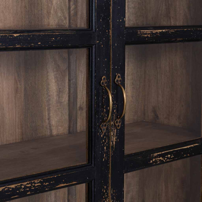 Vitrine 2 portes manguier noir...