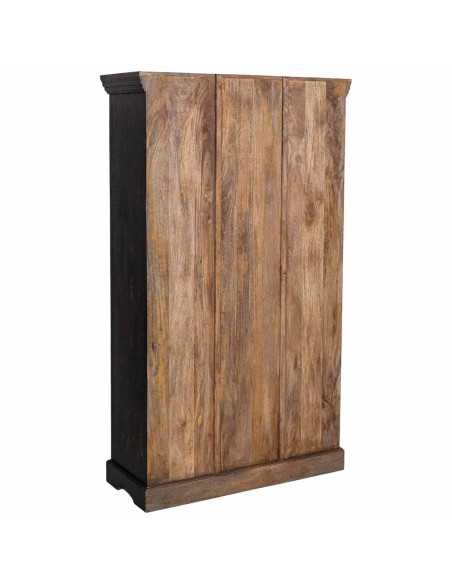 Vitrine 2 portes manguier noir vieilli 105x40x180 cm Valderrobres