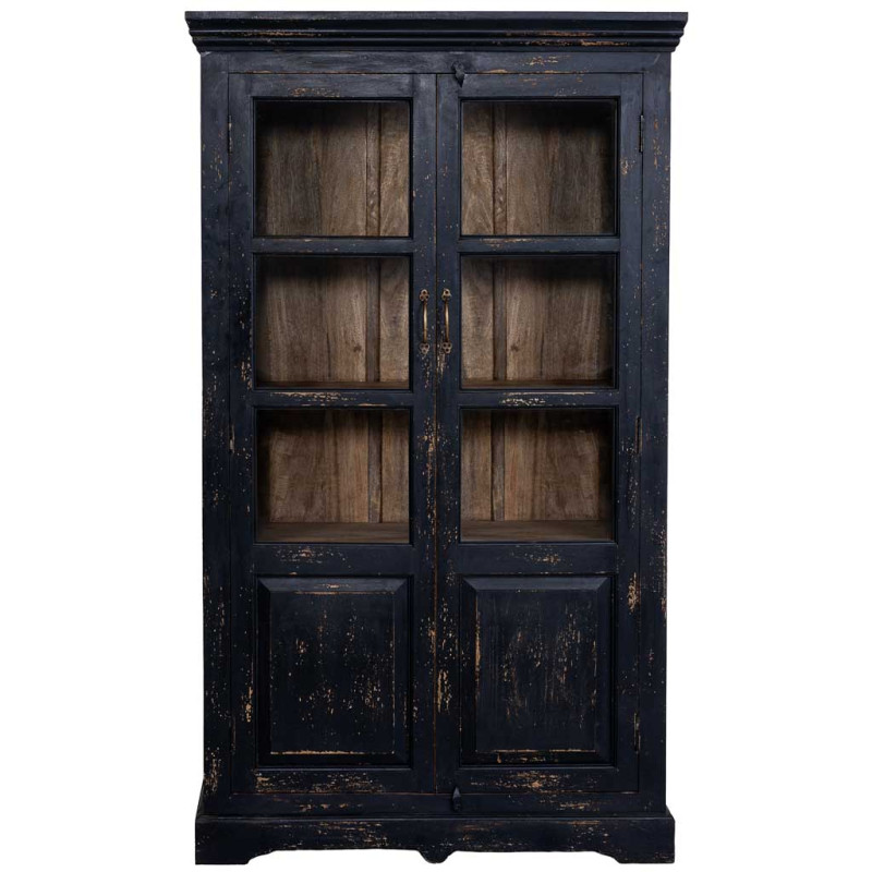 Vitrine 2 portes manguier noir...