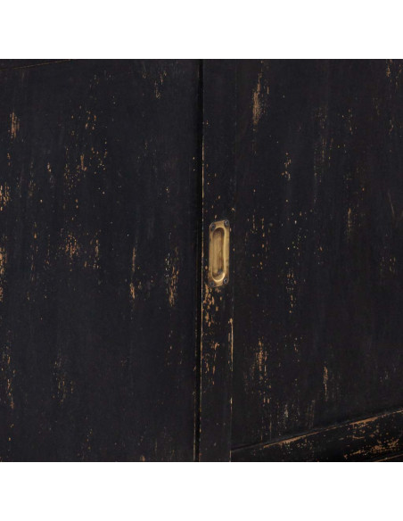 Vitrine vaisselier 6 portes manguier noir 160x45x190 cm Valderrobres