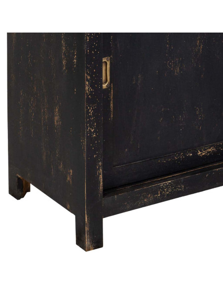 Vitrine vaisselier 6 portes manguier noir 160x45x190 cm Valderrobres