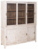 Vitrine vaisselier manguier blanc patiné 160x45x190 cm Valderrobres