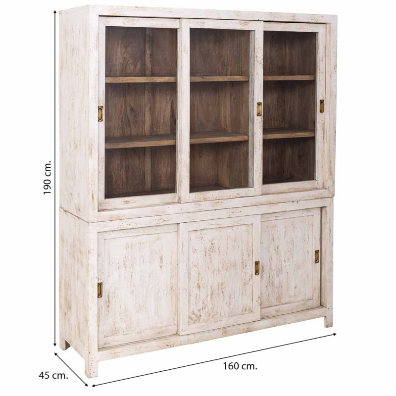 Vitrine vaisselier manguier blanc...