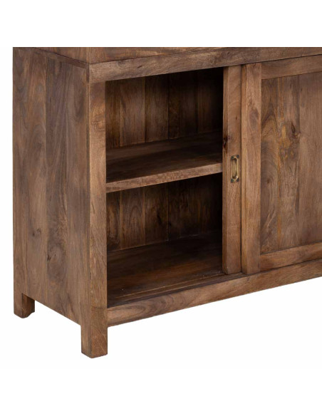 Vitrine vaisselier manguier brun 160x45x190 cm Valderrobres