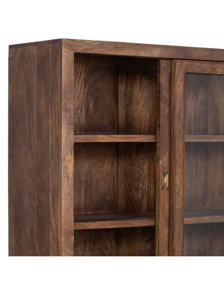 Vitrine vaisselier manguier brun 160x45x190 cm Valderrobres