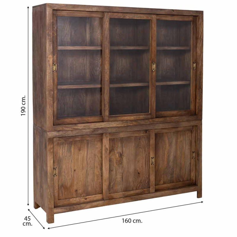Vitrine vaisselier manguier brun...