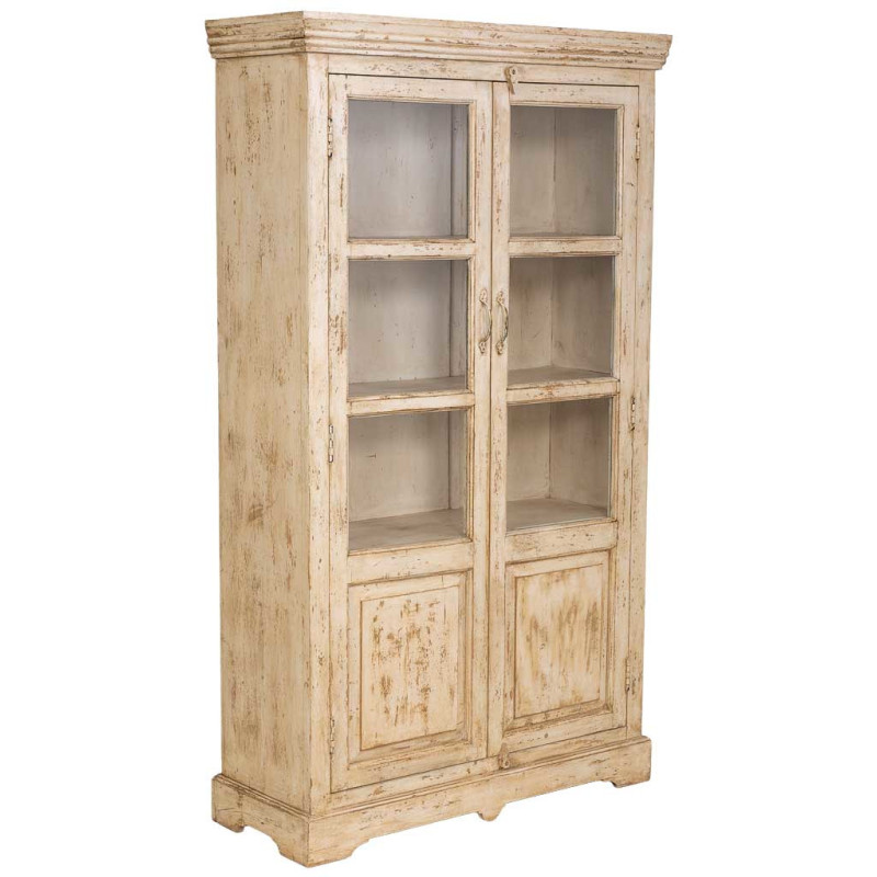 Vitrine 2 portes manguier beige...