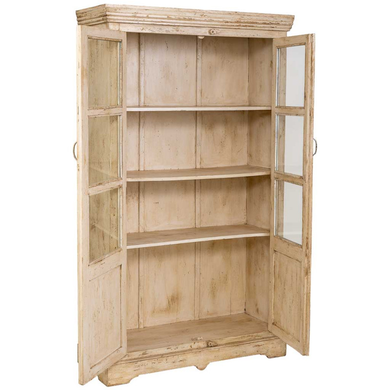 Vitrine 2 portes manguier beige...