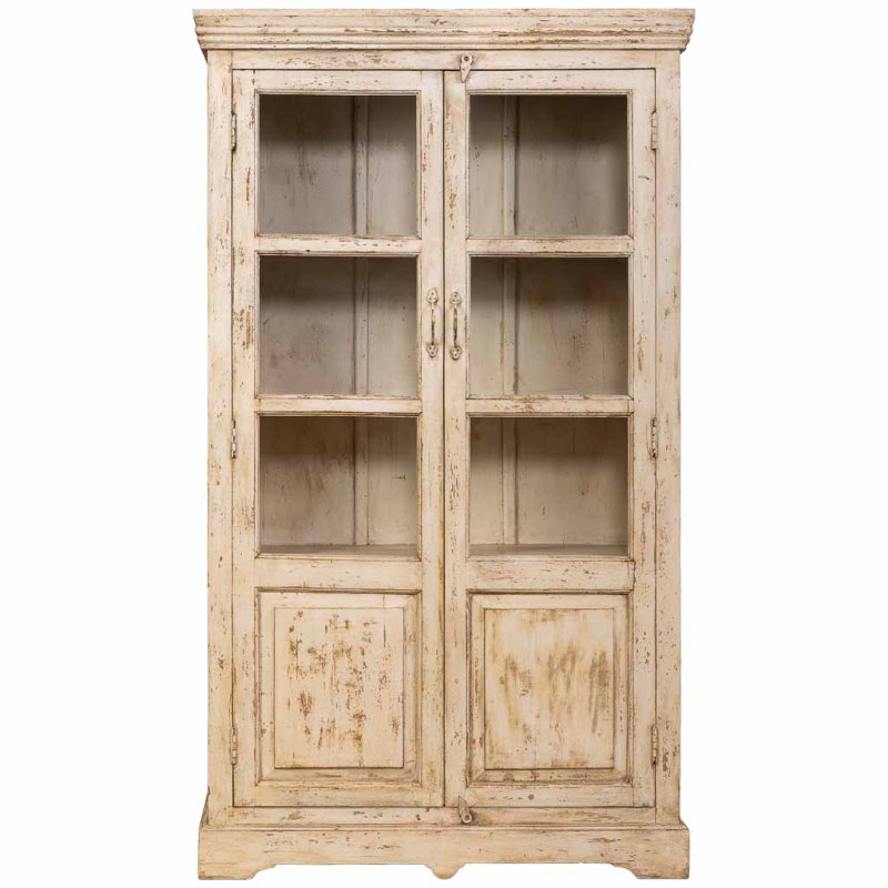 Vitrine 2 portes manguier beige...