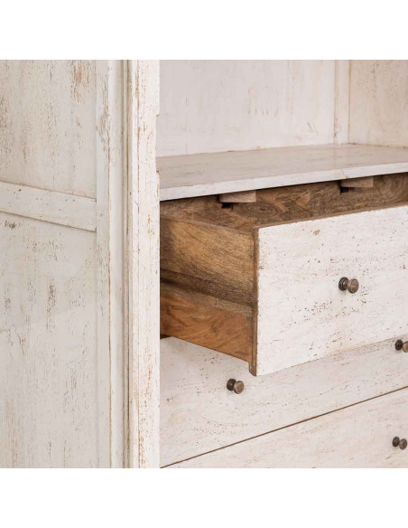 Vitrine arche manguier blanc 90x40x190 cm Ostuni  - 6