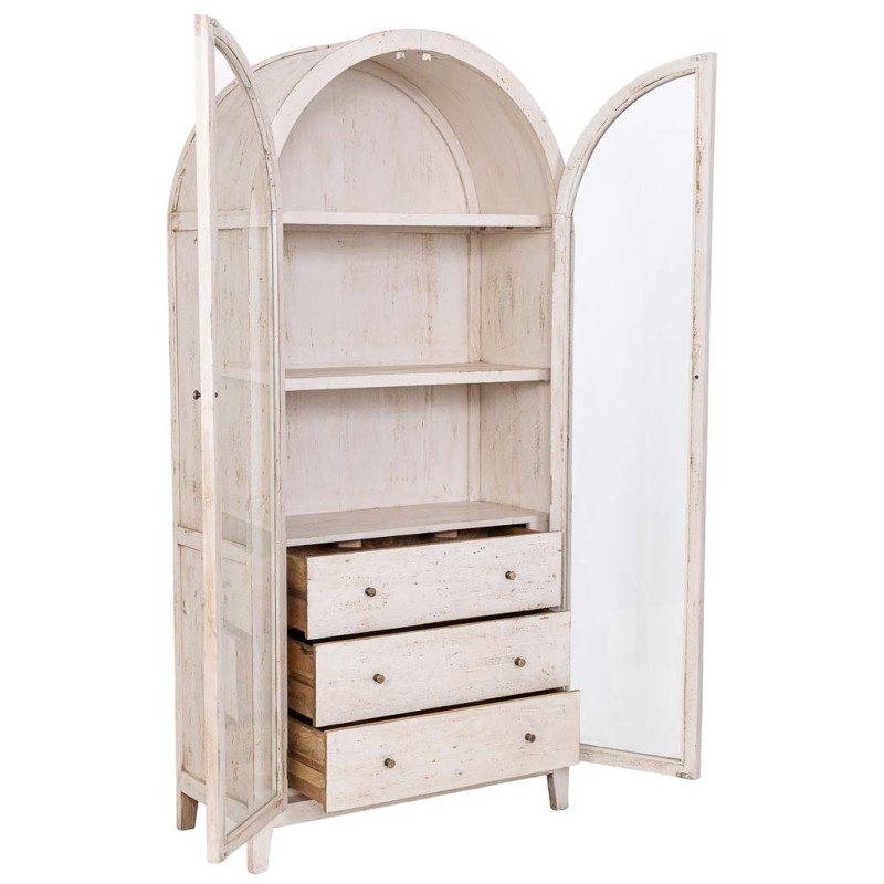 Vitrine arche manguier blanc 90x40x190 cm Ostuni  - 3