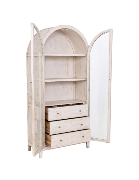 Vitrine arche manguier blanc 90x40x190 cm Ostuni  - 3