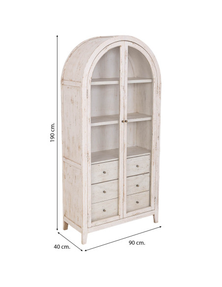 Vitrine arche manguier blanc 90x40x190 cm Ostuni  - 8