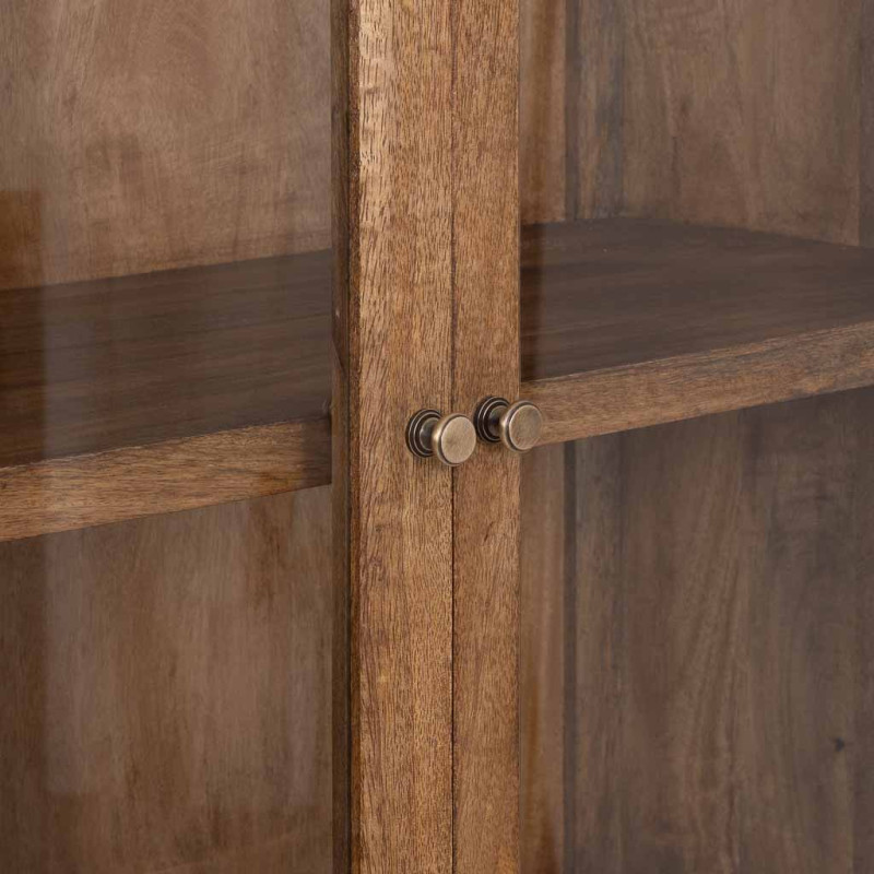 Vitrine arche 2 portes manguier brun 90x40x190 cm Ostuni  - 4