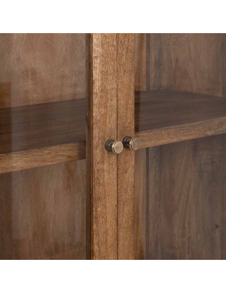 Vitrine arche 2 portes manguier brun 90x40x190 cm Ostuni  - 4