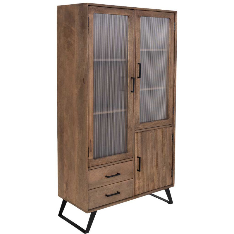 Vitrine industrielle 3 portes bois de...
