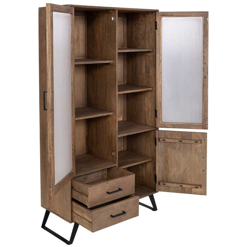 Vitrine industrielle 3 portes bois de...