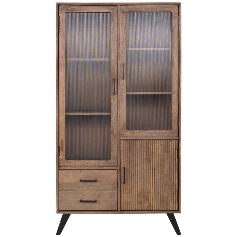 Vitrine industrielle 3 portes bois de...