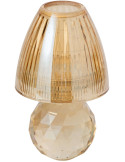 Photophore verre champagne cannelé 18,5 cm Harrachov