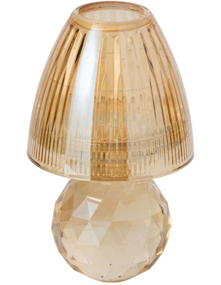 Photophore verre champagne cannelé 18,5 cm Harrachov
