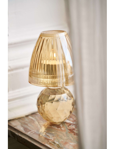 Photophore verre champagne cannelé 18,5 cm Harrachov