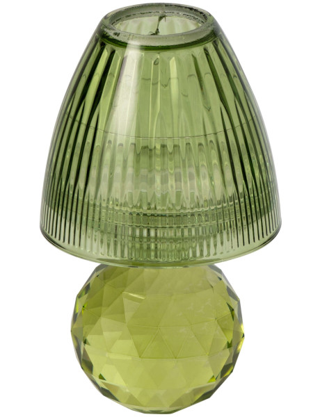 Photophore verre vert cannelé 18,5 cm Harrachov