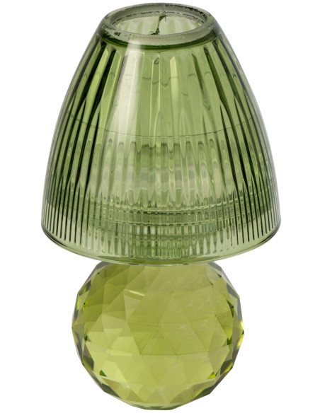 Photophore verre vert cannelé 18,5 cm Harrachov
