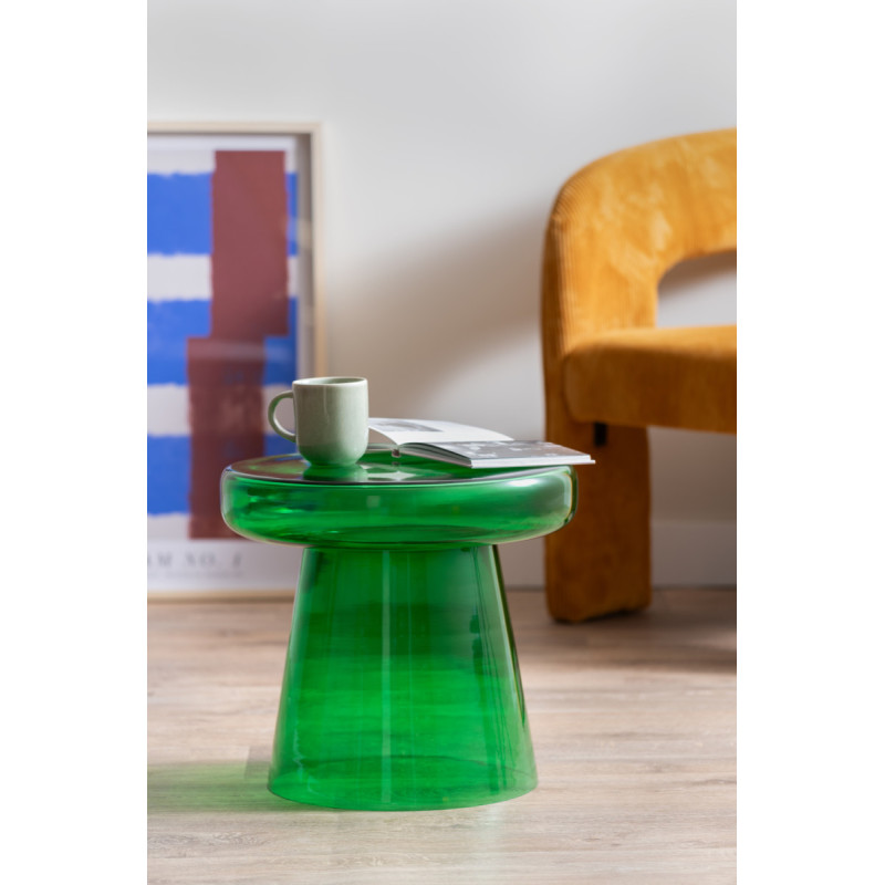 Table d’appoint verre vert 41x38 cm...