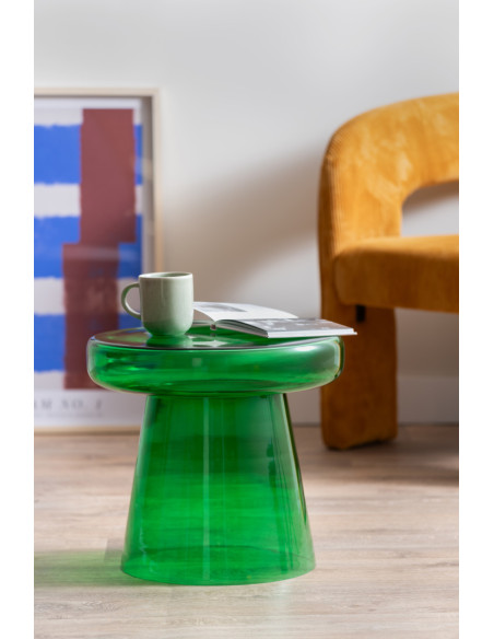Table d’appoint verre vert 41x38 cm Simpleza
