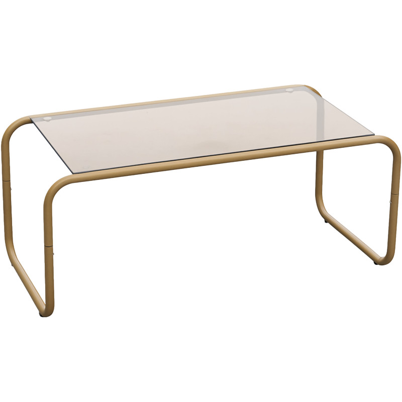 Table basse verre teinté marron 80x40...