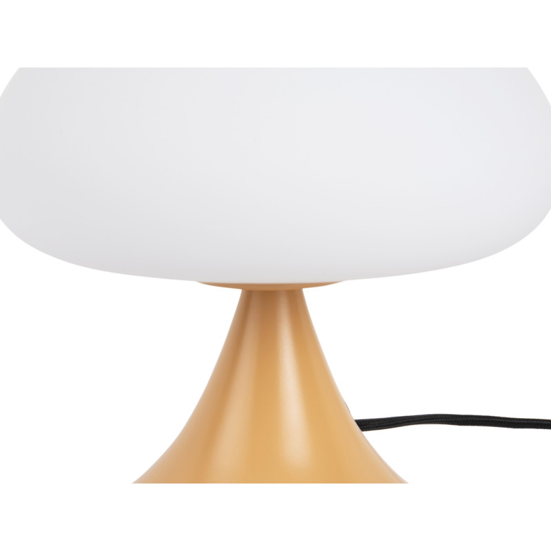 Lampe champignon verre blanc et métal...