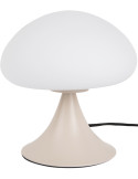 Lampe champignon verre blanc métal gris chaud Hongo