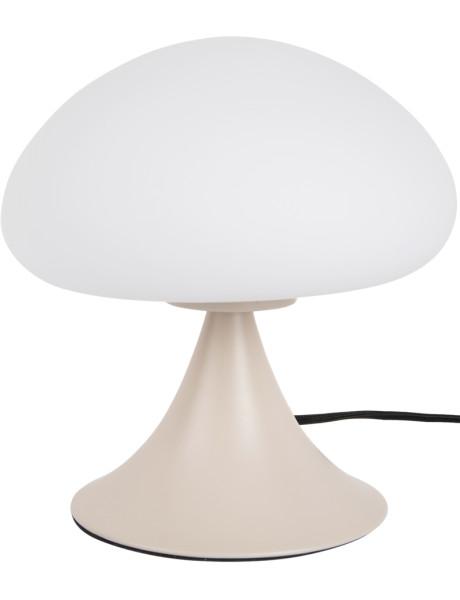 Lampe champignon verre blanc métal gris chaud Hongo