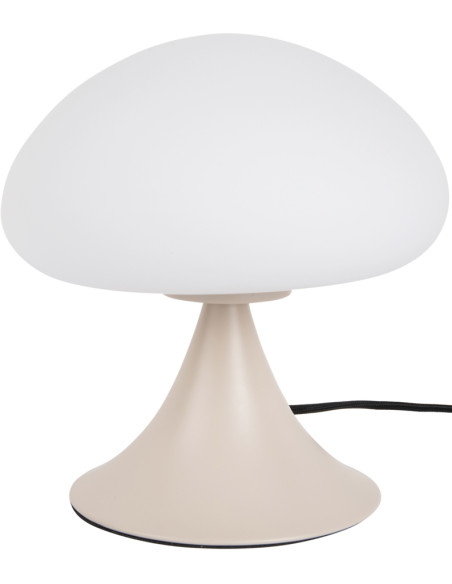 Lampe champignon verre blanc métal gris chaud Hongo