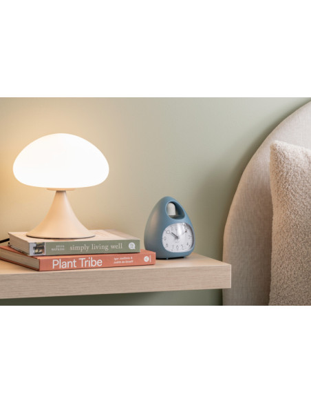 Lampe champignon verre blanc métal gris chaud Hongo
