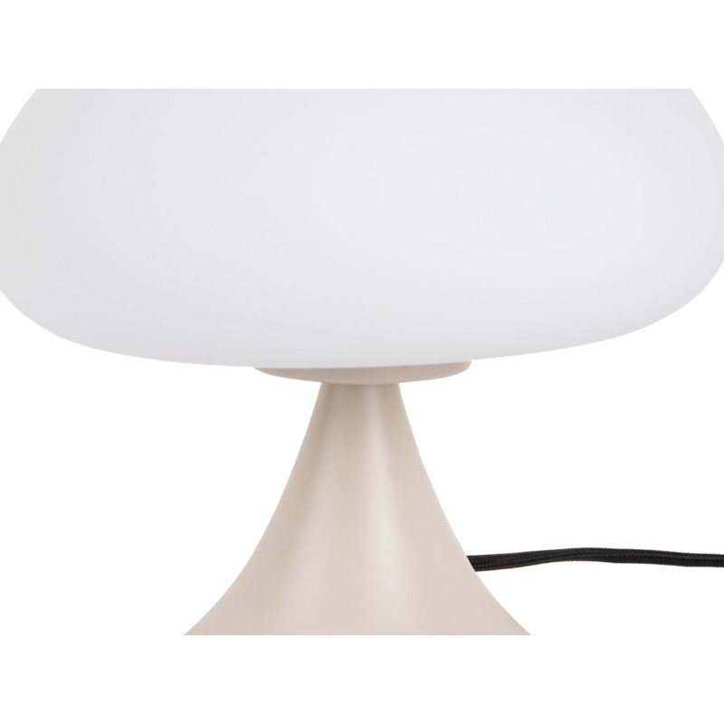Lampe champignon verre blanc métal...