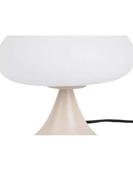 Lampe champignon verre blanc métal gris chaud Hongo