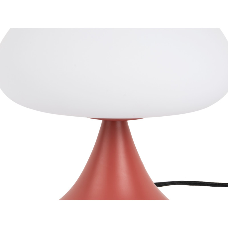 Lampe champignon verre blanc métal...