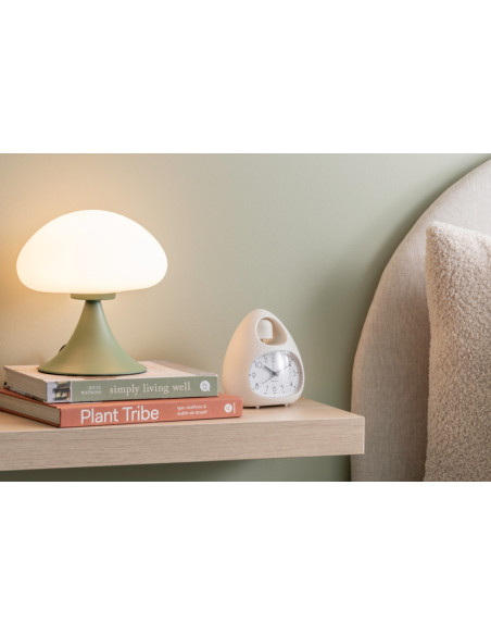Lampe champignon verre blanc métal vert jungle Hongo