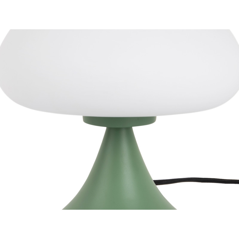 Lampe champignon verre blanc métal...