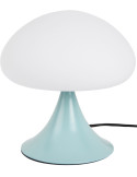 Lampe champignon verre blanc métal bleu brumeux Hongo