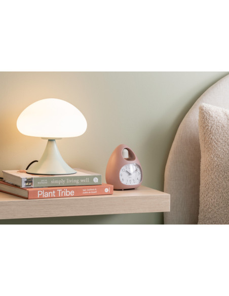 Lampe champignon verre blanc métal bleu brumeux Hongo