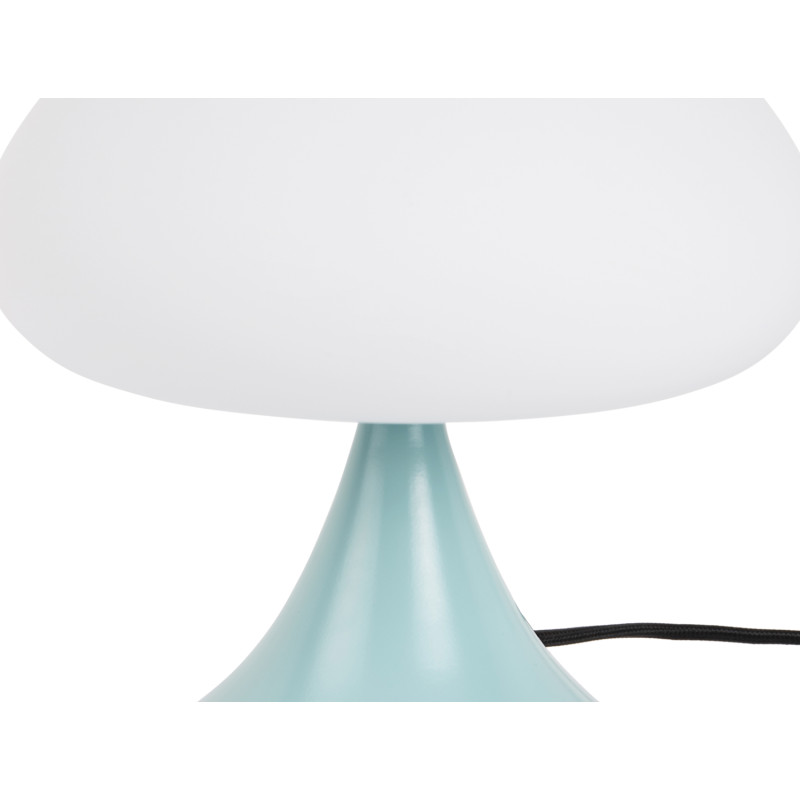 Lampe champignon verre blanc métal...