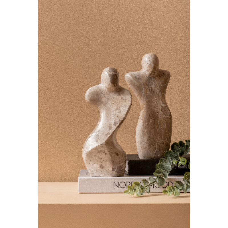 Sculpture abstraite homme marbre brun...
