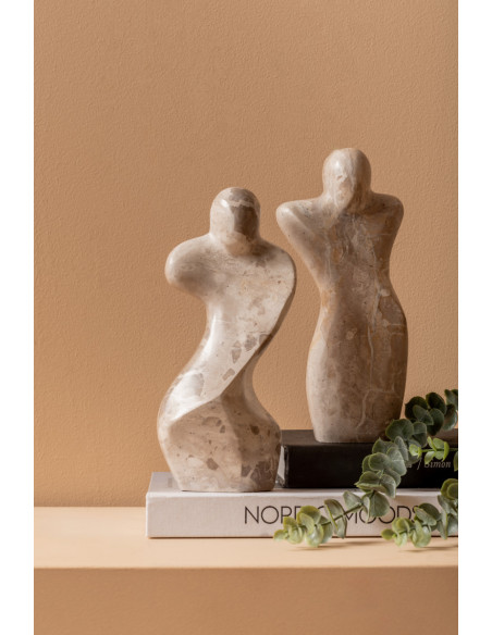 Sculpture abstraite homme marbre brun 23 cm Abstract