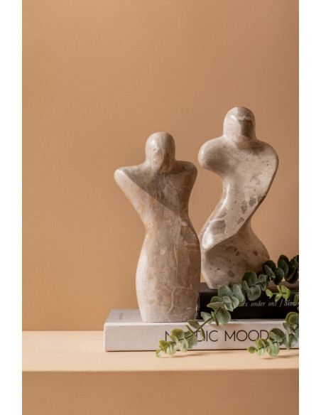 Sculpture abstraite homme marbre brun 23 cm Abstract