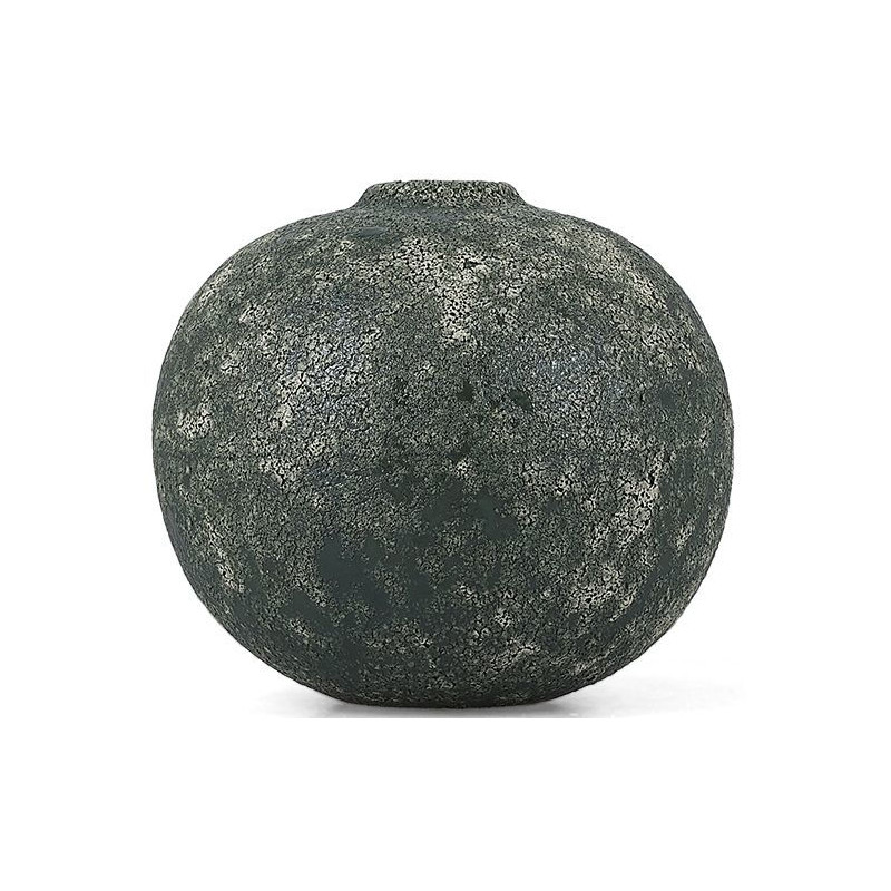 Vase boule céramique vert 14,5x13 cm...