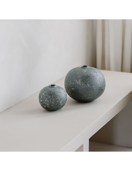 Vase boule céramique vert 14,5x13 cm Bullet