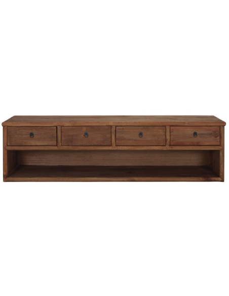 Meuble TV bois recyclé brun naturel 4 tiroirs 200x45x55 cm Tsuwano  - 2
